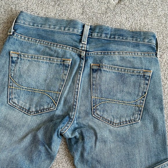 - Hollister Customized Flame Hem Cropped Jeans Buttonfly Sz 28 - 1F1752 - Picture 8 of 9